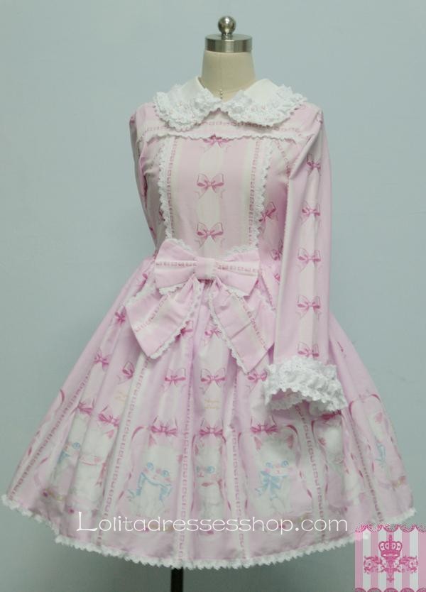 Whimsical Vanilla-Chan Doll collar Long Sleeve Cotton Lolita Dress