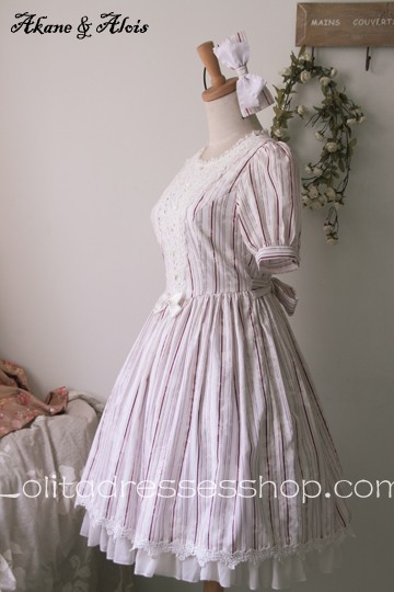 Light Burgundy Knit Mona Style Lolita Dress
