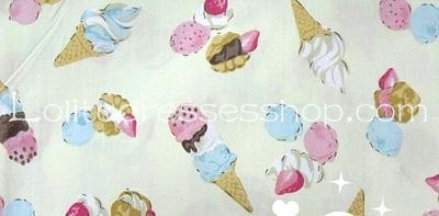 Pink Cotton Square-collar Short Sleeve Ice Cream Cherry Lolita Dress