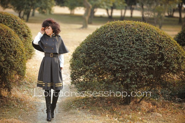 Yolanda Uniform Style Velvet Lolita Outfit with Cape