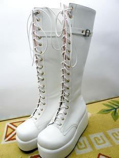 White Heel Platform PU Lolita Boots