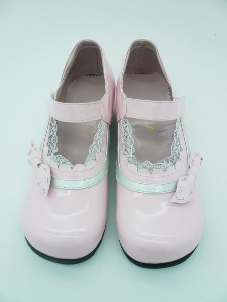Pink Lacework PU Lolita Shoes