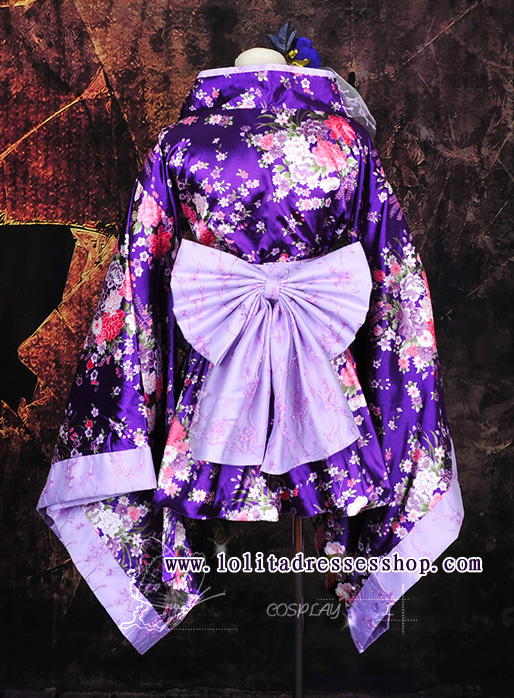 Purple V-Neck Long Sleeve With Bowknot Cosplay Lolita Dress