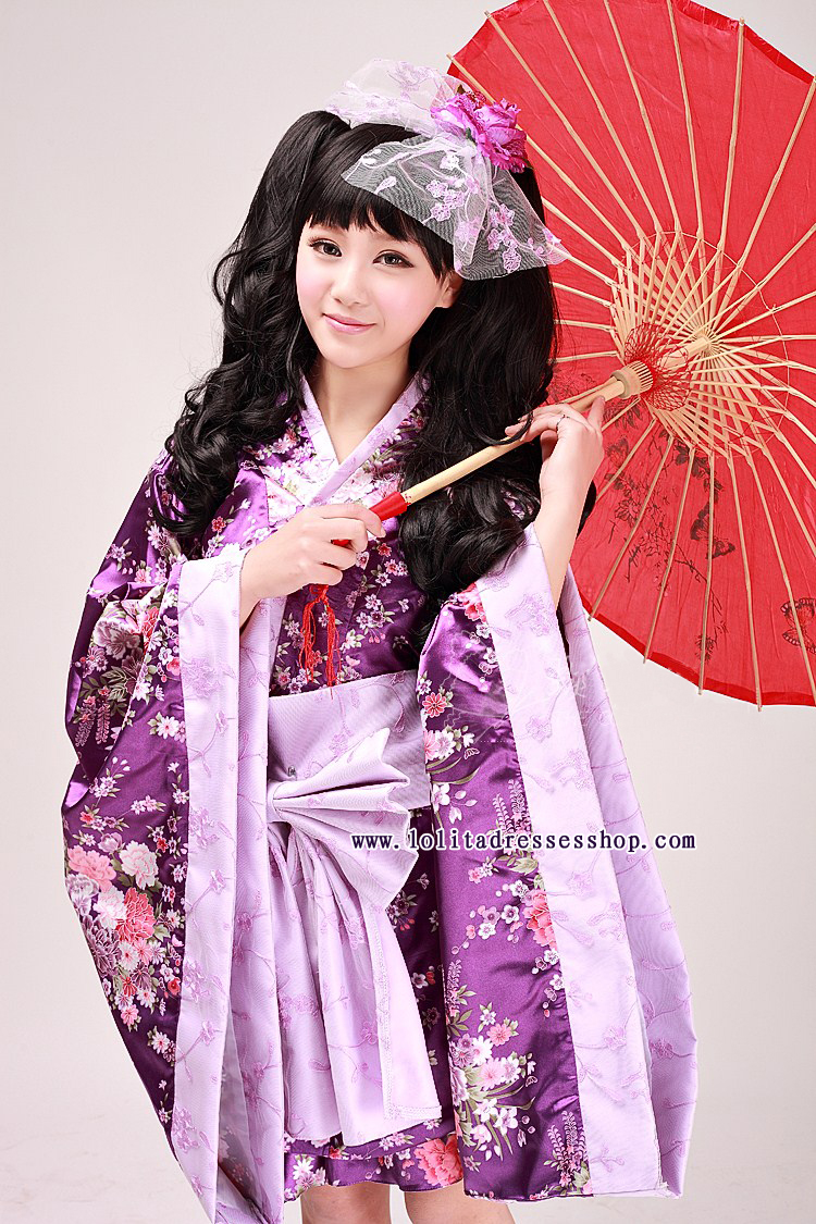 Purple V-Neck Long Sleeve With Bowknot Cosplay Lolita Dress