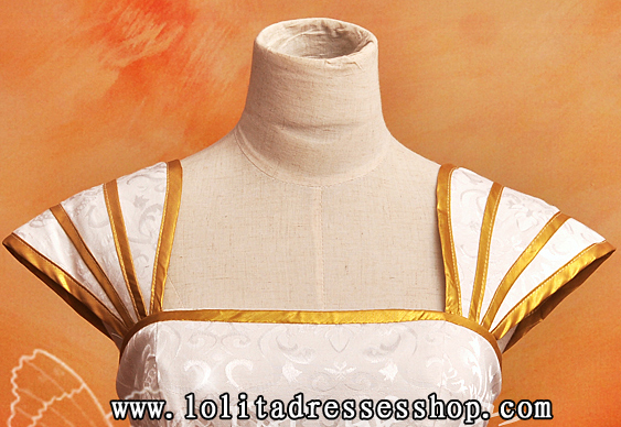White Square-collar Cap Sleeves Floor-length Ruffle Cosplay Lolita Dress