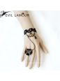 Black Gothic with Butterfly Lace Lolita Bracelet