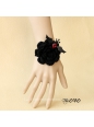 Black Flower Flannelette Lolita Bracelet