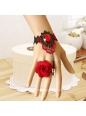 Black Lace Red Flower and Diamond Lolita Bracelet