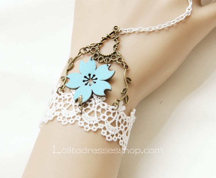 Blue and White Sweet Lace Lolita Bracelet