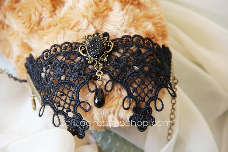 Black Gothic Lace Lolita Bracelet