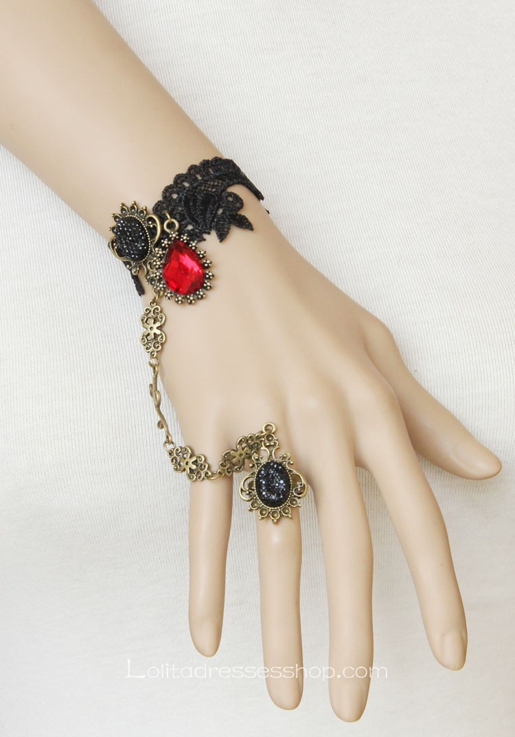 Black Gothic Lace Lolita Bracelet