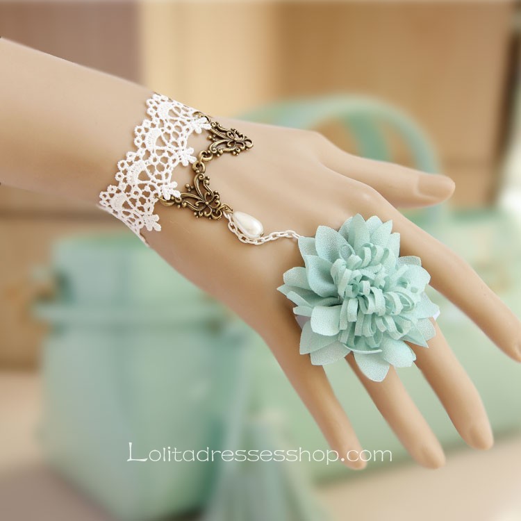 Blue And White Flower Ring Lolita Bracelet