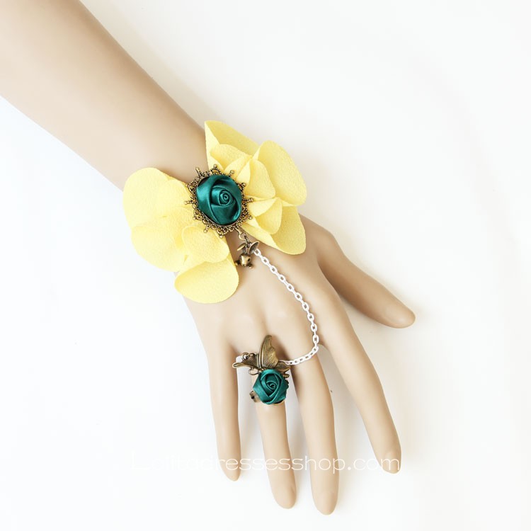 Yellow Flower With Ring Lolita Bracelet