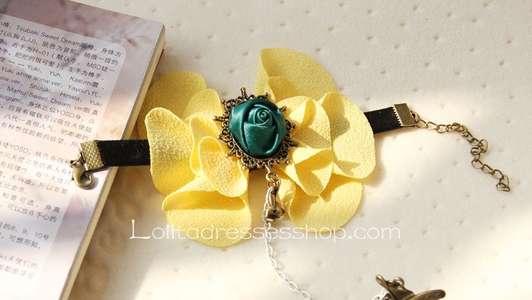 Yellow Flower With Ring Lolita Bracelet