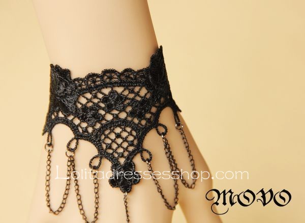 Black Bat Lace Gothic Lolita Bracelet