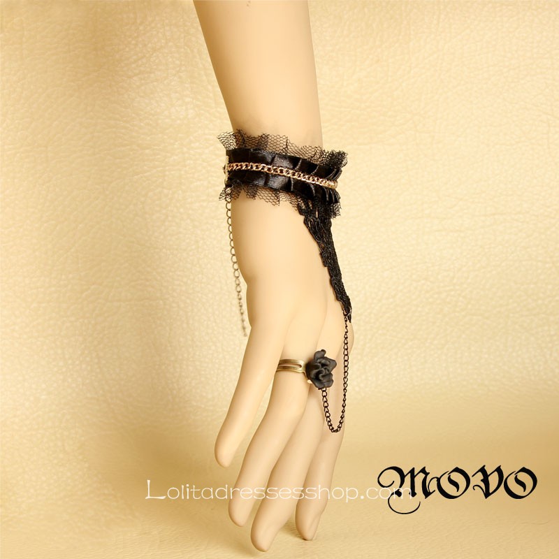 Black Lace Gothic Lolita Bracelet