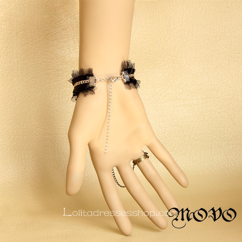 Black Lace Gothic Lolita Bracelet