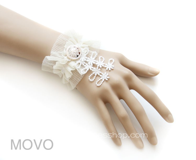 Beige Floral Lace Sweet Lolita Bracelet