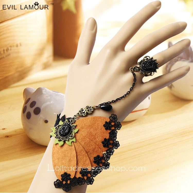 Coffee Felt Butterfly Lolita Bracelet