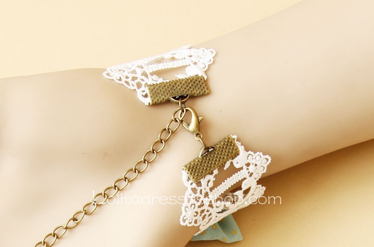 White Lace Yellow Flowers Sweet Lolita Bracelet