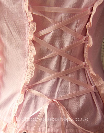 Pink Turtleneck Long Sleeve Bowknot and Lace Trim Sweet Lolita B