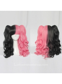 Lolita Curly Wig by Black and Pink Multicolor 80cm