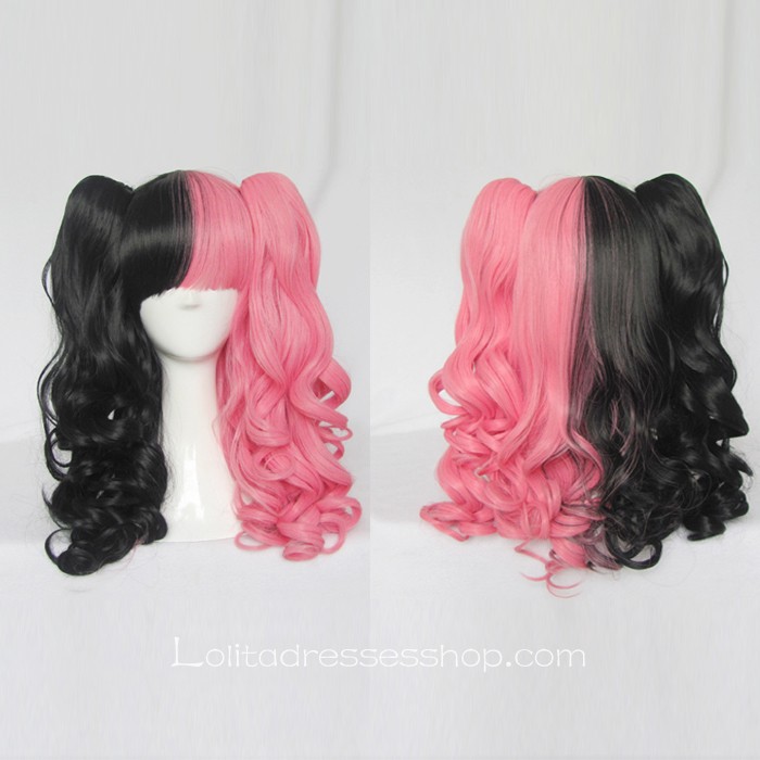 Lolita Curly Wig by Black and Pink Multicolor 80cm