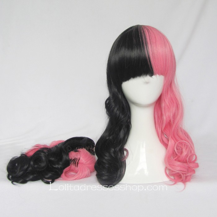 Lolita Curly Wig by Black and Pink Multicolor 80cm