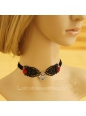 Lady Punk Devil Invitations Black Lace Necklace