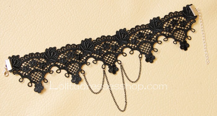 Black Sexy LacePeng Kegetesen Department Retro Necklace