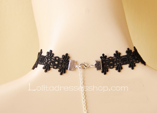 Magic Academy Black Lace Retro Punk Necklace