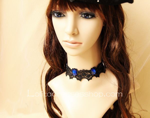 Black Lace Retro Short Necklace