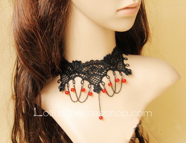 Black Blood Gothic Female Clavicle Short Necklace