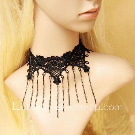 Lady Vampire Lace Short Clavicle Chain Necklace