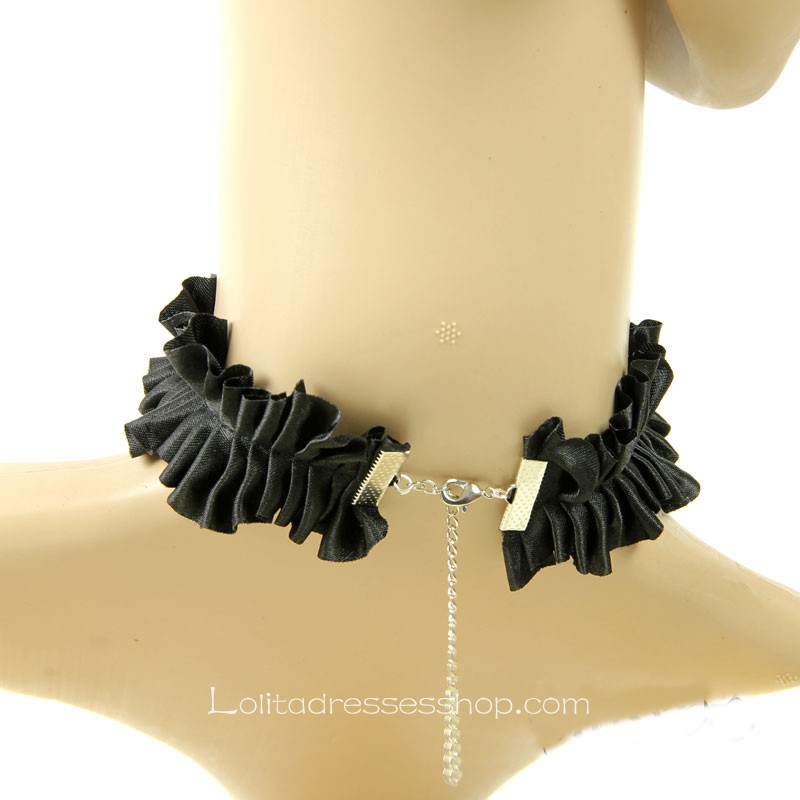 Black Sexy Tassel Flower Collarbone Necklace