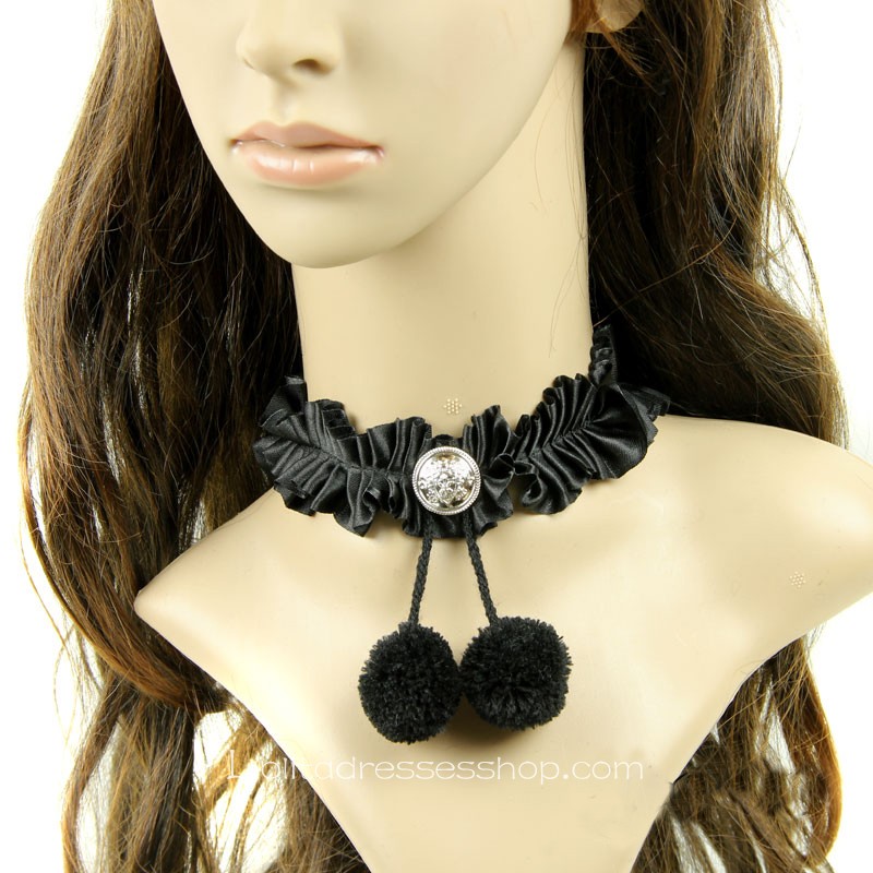 Black Lolita Retro Short Necklace