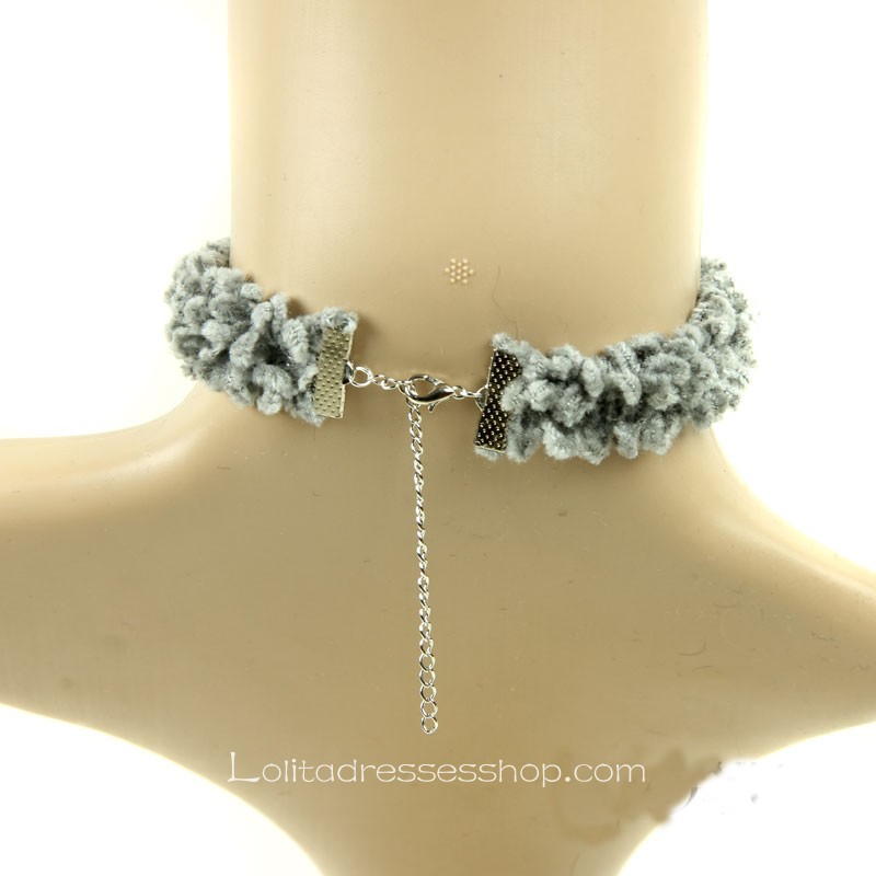 Gray Nightclub Sexy Tassel Short Necklace