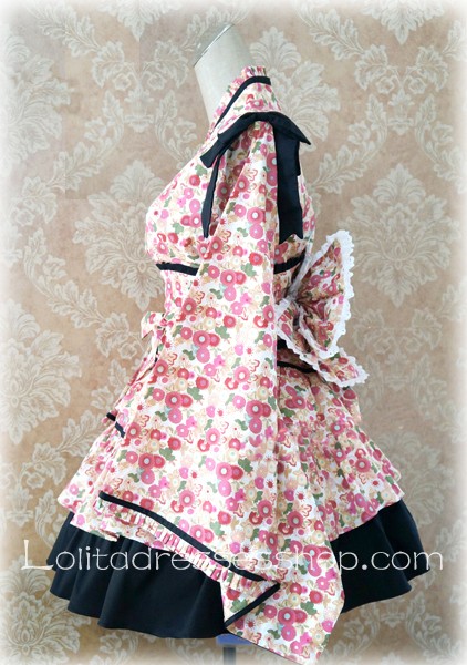 Lolita Sweet Floral Bow Fold Kimono