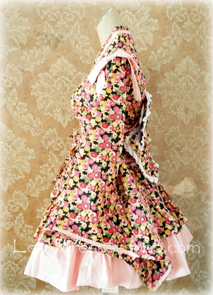Lolita Pink Sweet Floral Bow Fold Kimono