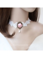 Bridal Lace White Flower Necklace
