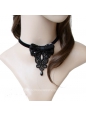 Gothic Lolita Black Lace Bow Necklace