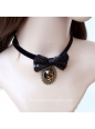 Lolita Black Bow Leopard Pendant Female Short Necklace