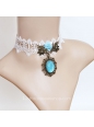 Lolita Aegean Sea White Lace Fashion Flower Necklace