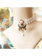 Lolita Masked Queen Vintage Lace White Flower Necklace