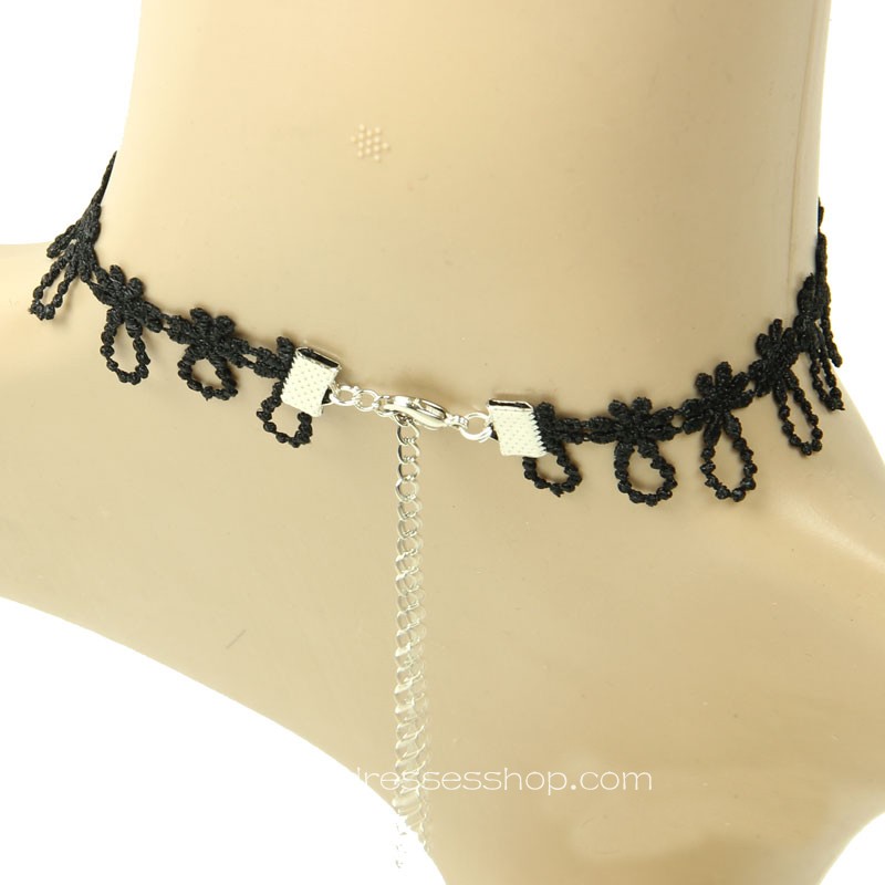 Black Cross Vampire Lace Women Short Necklace