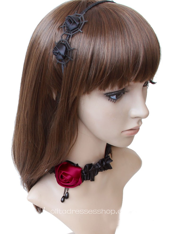 Vampire Fashion Black Lace Flower Female Short necklace