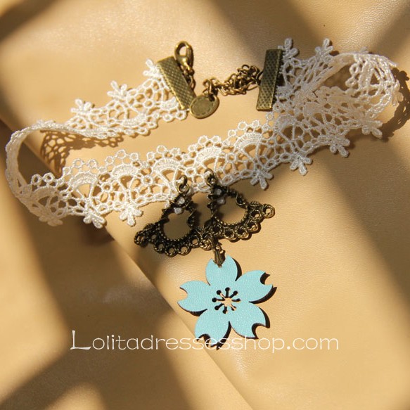 Lolita Cherry White Vintage Lace Necklace