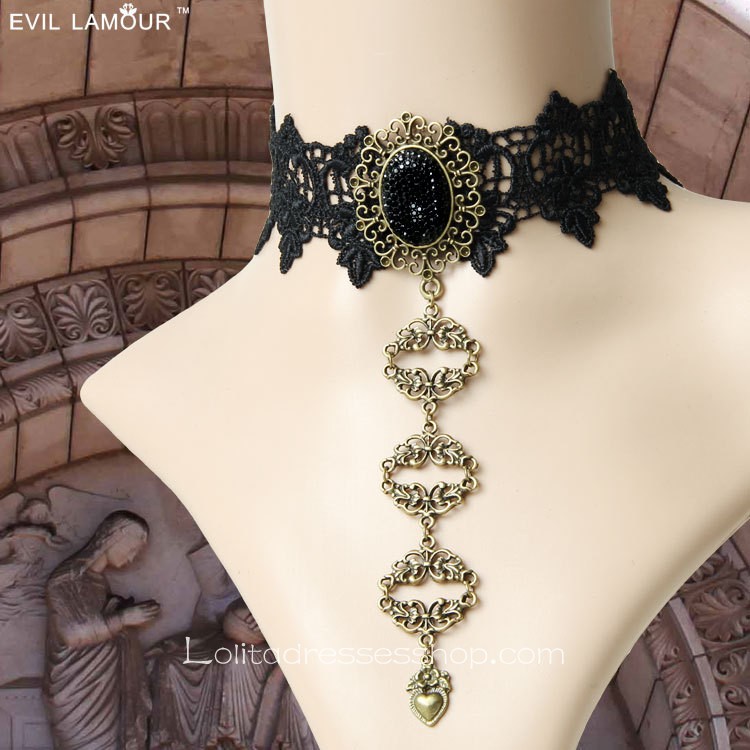 Lolita Gothic Black Retro Queen Necklace