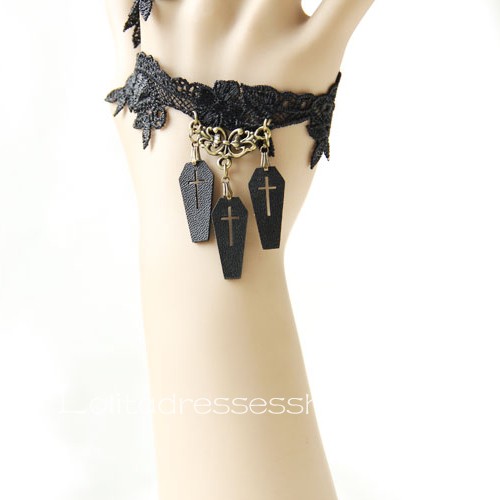 Lolita Gothic Blooded Queen Black Lace Necklace