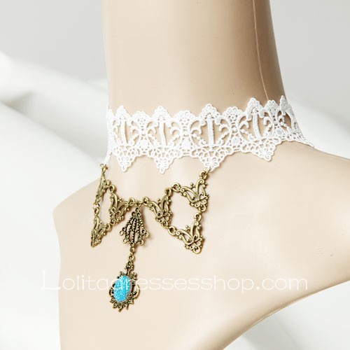 Lolita White Mermaid Lace Pendant Necklace